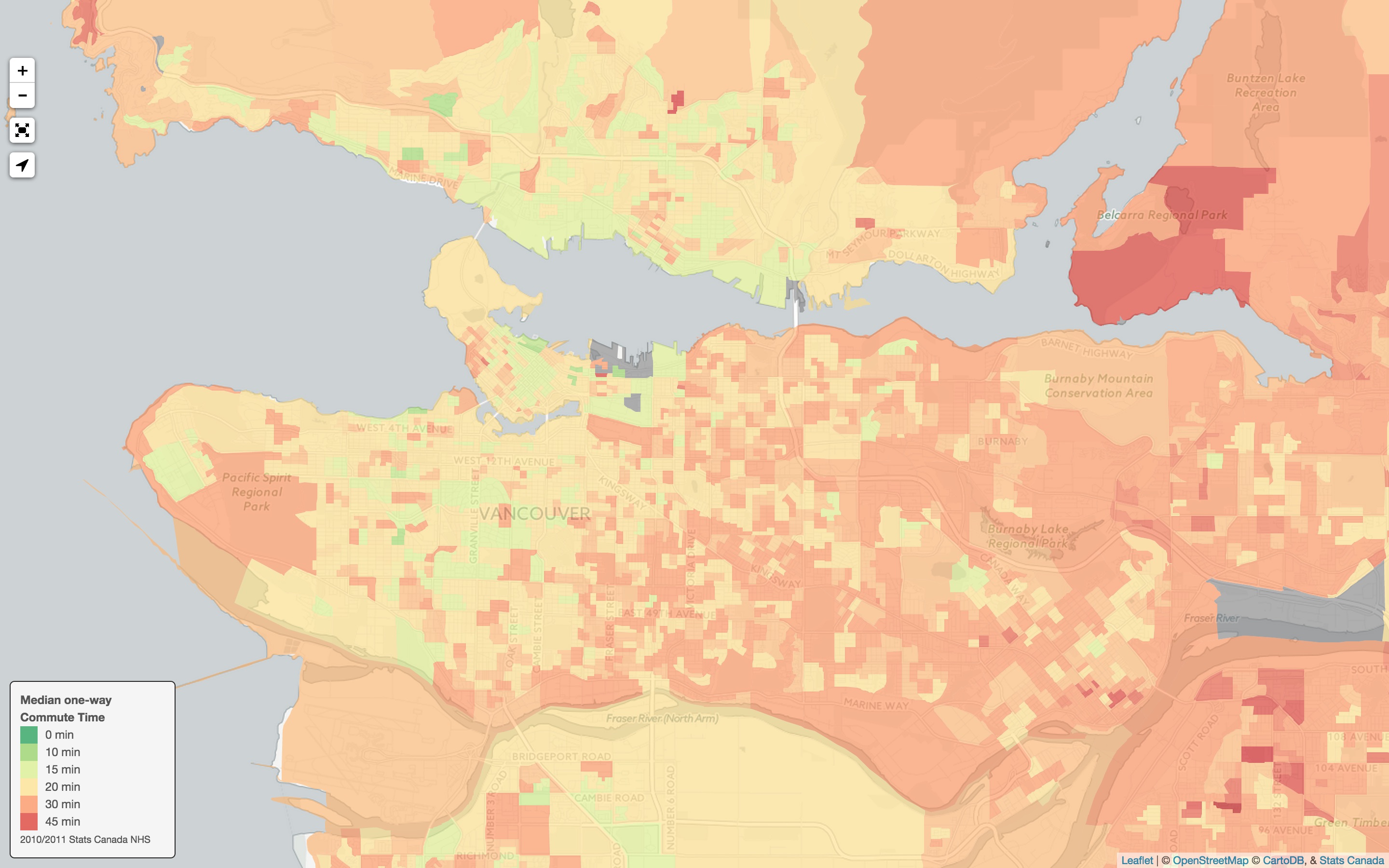 Median One Way Commute Time